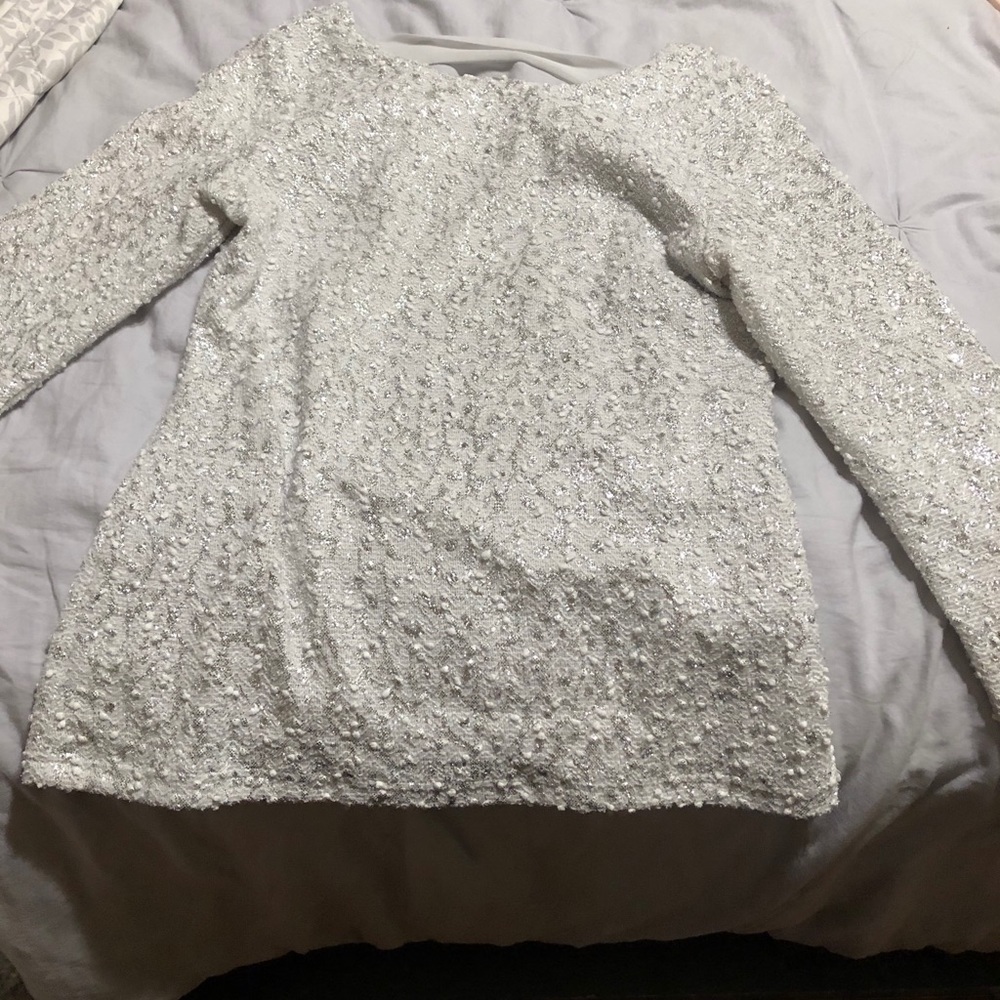 J.Lo gray and silver sweater